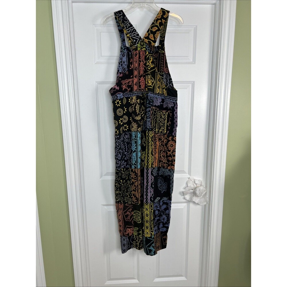 Vintage Sacred Threads Patchwork Overalls Dungarees Boho Hippie Artisan M/L Read - Picture 10 of 15